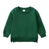 Kids' Korean Style Solid Color Long Sleeve Sweatshirt, Round Neck Trendy Top for Boys and Girls