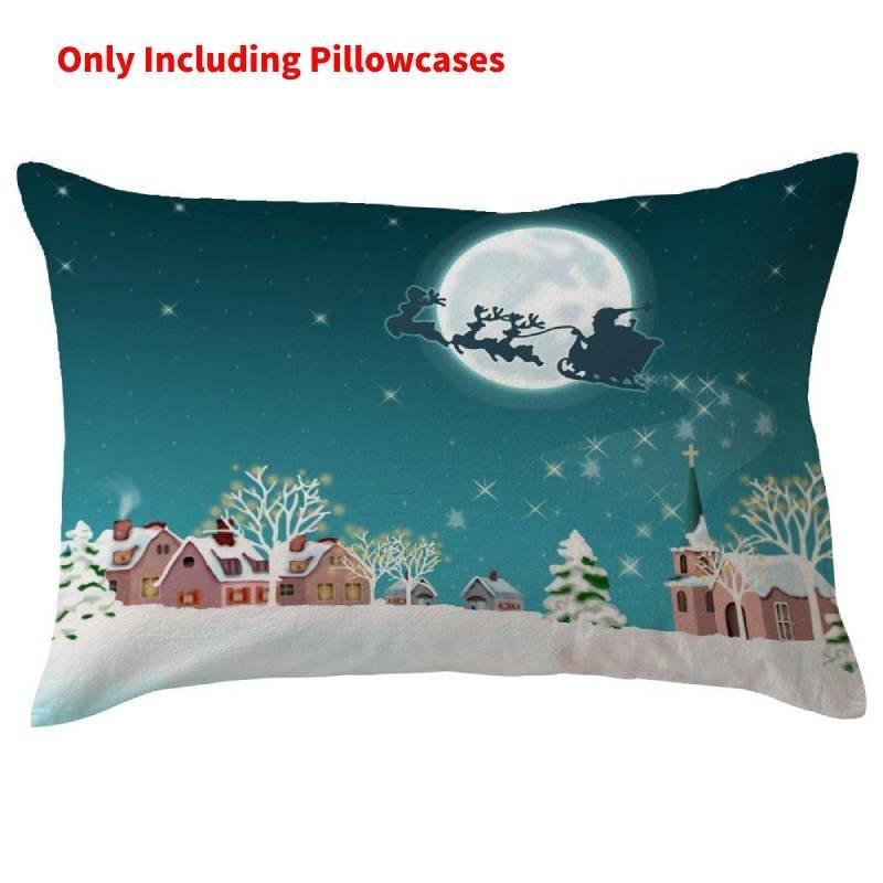 Charming Christmas Cartoon Linen Cushion Cover For Living Room Or Bedroom