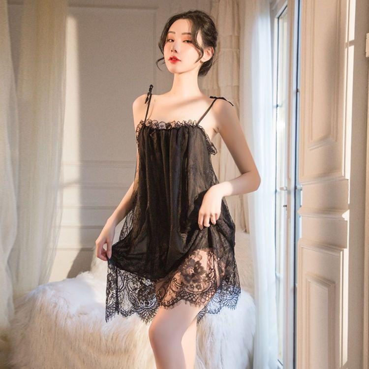 Nowa seksowna koszulka nocna z koronką Pure Desire seksowna bielizna bez pleców pokusa cienka odzież domowa piżamy damskie