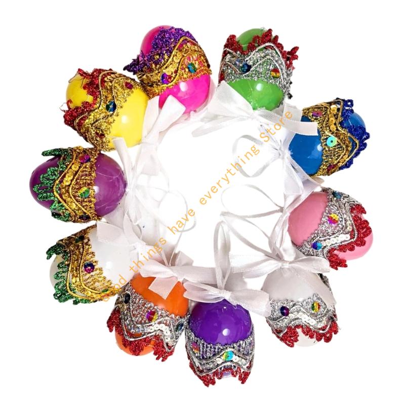 

10pcs Festival Plastic Hanging Easter Eggs Decorated in Aesthetic Glittering for Efficient Holiday Decoration 6cm Size 55KF