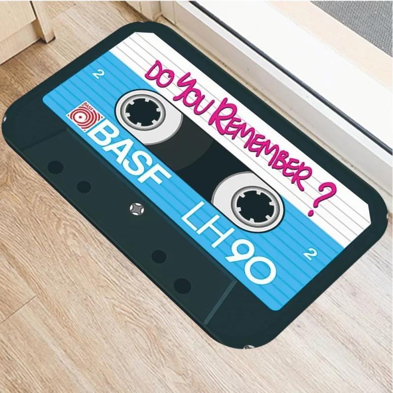 Retro Music Tape Pattern Doormat Home Decor Anti-slip Carpets Kitchen Bedroom Entrance Soft Floor Mat Washable Foot Mats
