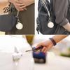 Wear Resistant Jewelry Pouch Portable Box Keychain, PU Leather Travel Organizer Case, Soft Small Case for Rings Velvet Lining Secure Zipper