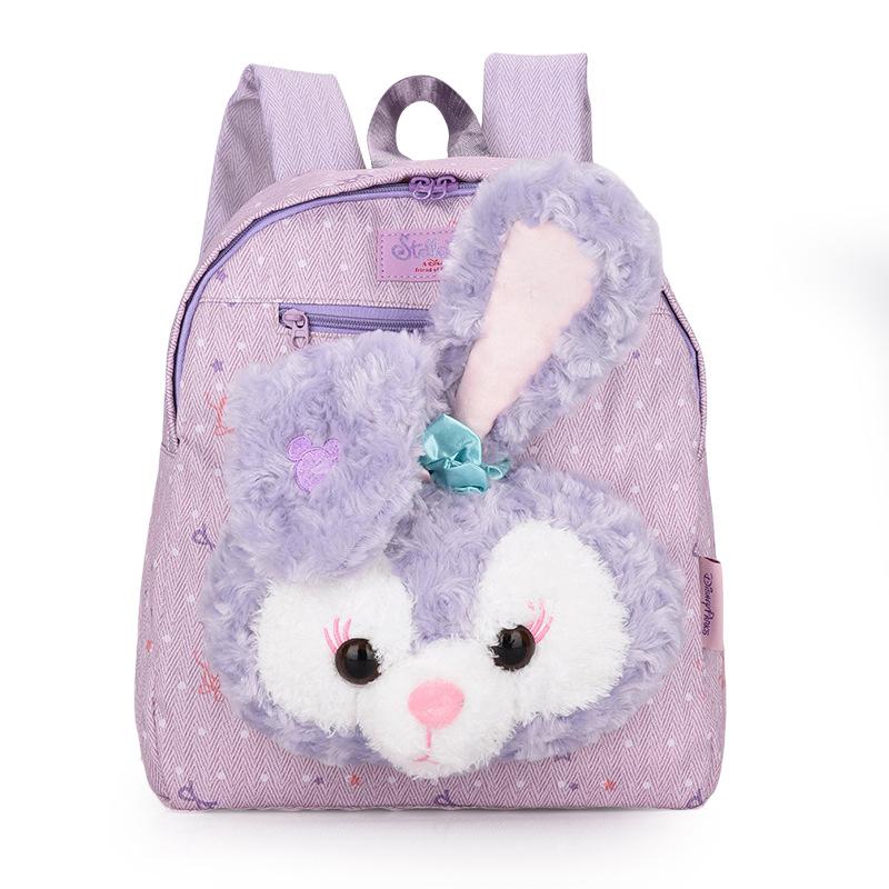 Shirley Rose backpack is versatile and cute cartoon Duffy plush face bag college students class school bag travel backpack