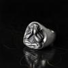 Adjustable Open Ring With Buddha Motif Vintage Style Mens Womens Bohemian Statement Jewelry