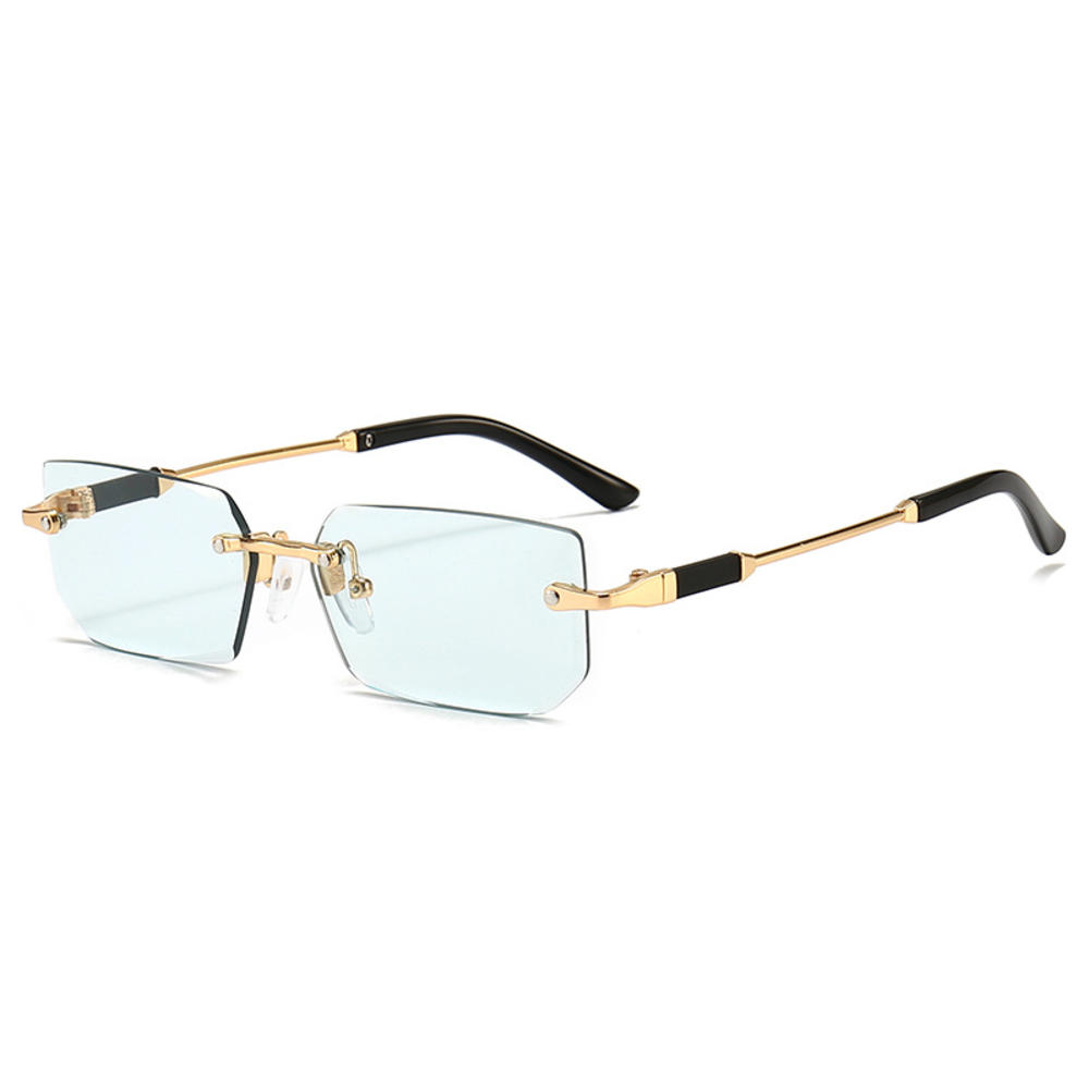 Trendy Rimless Sunglasses for Men Women Fashion Frameless Rectangle Sun Glasses Retro UV400 Shades Summer Goggles Eyewear