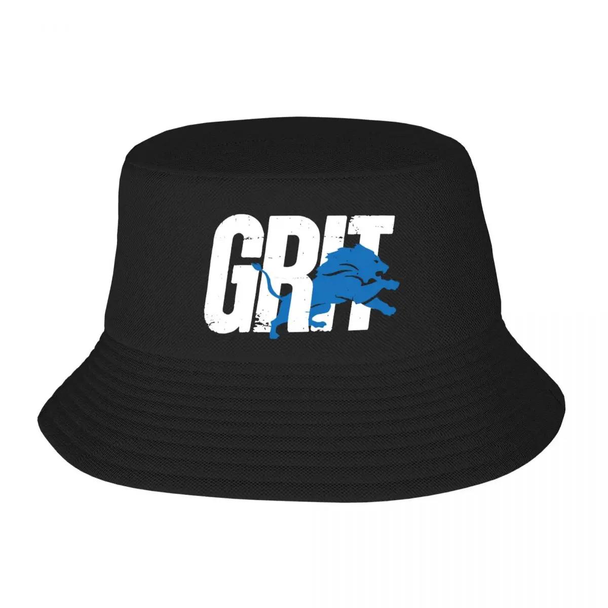 Ретро Детройт Лайонс Лого Grit Взрослая Рыбацкая Шапка Удобная Прочная Модная Креативный Тренд One Size