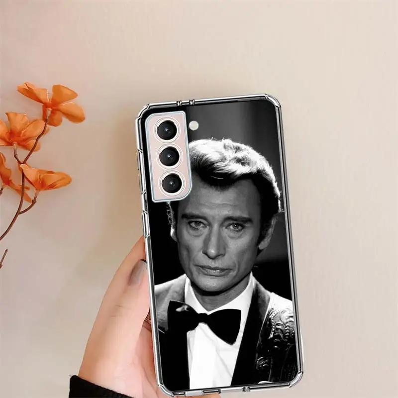 Johnny Hallyday Music Black Phone Case For Samsung S24 FE Galaxy S22 Ultra S25 Edge S21 S23 FE S20 Plus Cover Shell Coque Clear