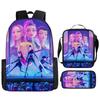 School Season Kpop Demon Hunters Student School Bag Girls Large Capacity Middle School Student Backpack Three-Piece Set