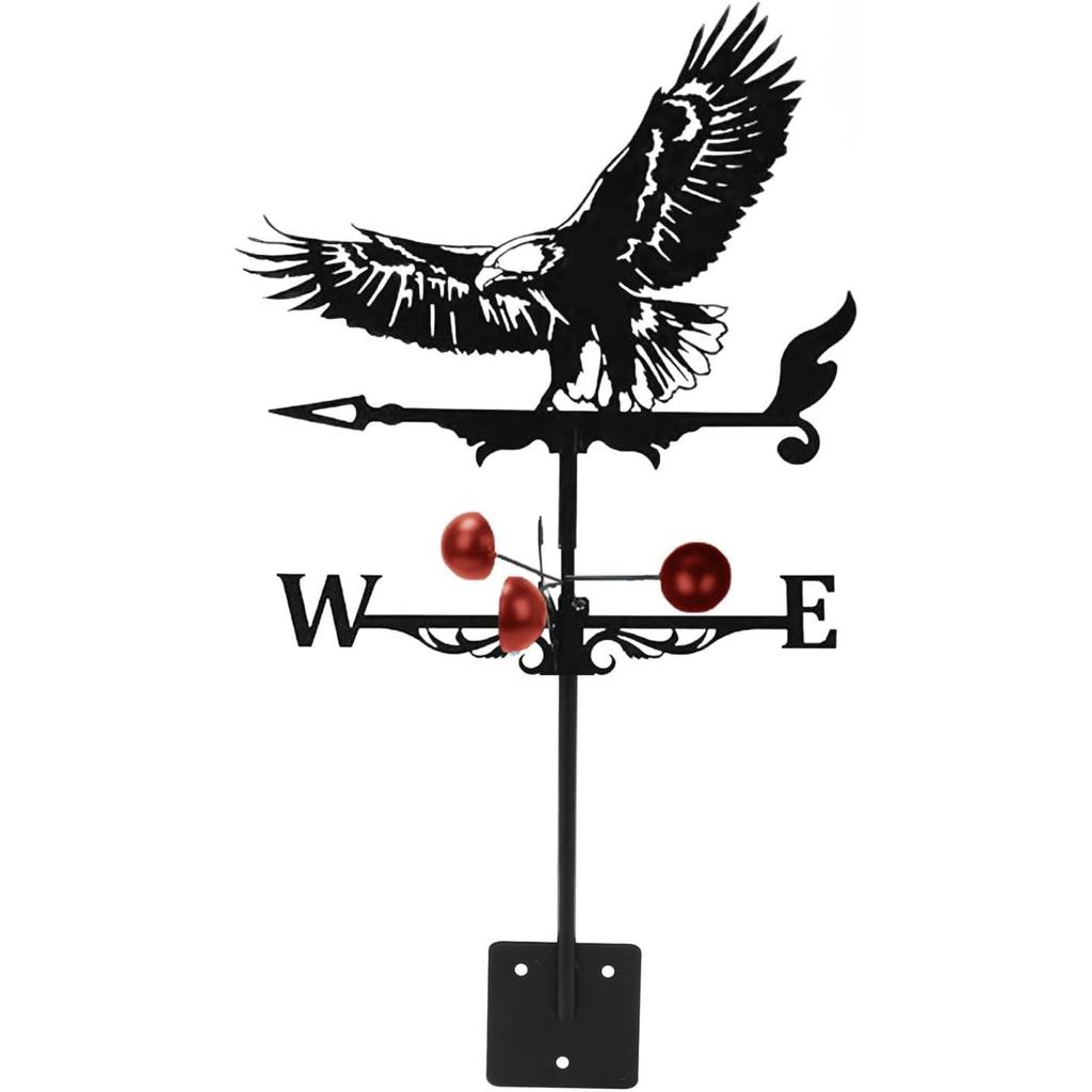 Metal Rooster Weathervane, 22.8 x 13 Inch , Direction Indicator Wind Vane Weathercock for Garden Decorative Farmhouse Yard Chicken Coop