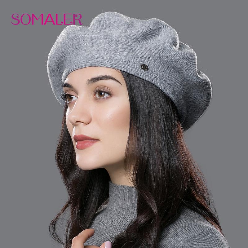 

Береты во французском стиле, женские зимние шапки с подкладкой серый