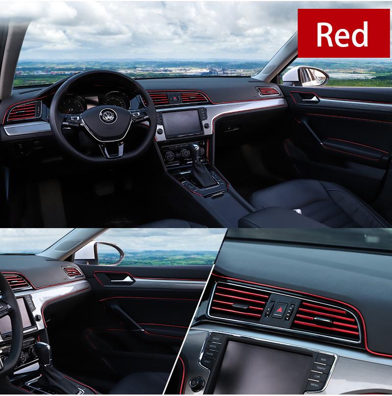 5M Car Seal Styling Interior Stickers Decoration Strip Mouldings Car Door Dashboard Air Strips