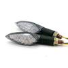 1 Pair Universal Motorcycle LED Turn Signals Long Short Turn Signal Indicator Lights Blinkers Flashers Amber Color Accessories
