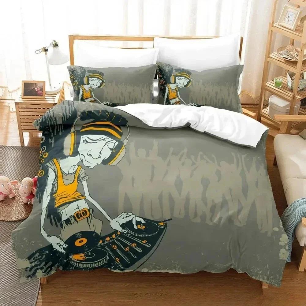 3D Music Dj Rock Bedding Set For Bedroom Soft Modern Bedspreads Comefortable Kids Duvet Cover Quilt Cover And Pillowcase