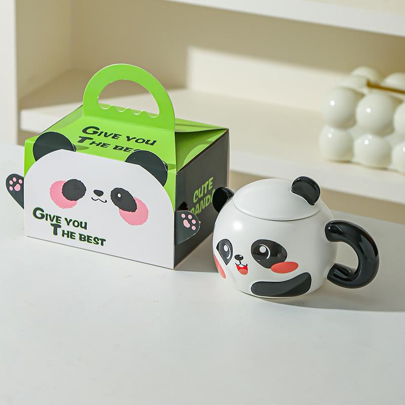 Creative panda water cup mug home office ceramic cup gift cartoon breakfast cup souvenir