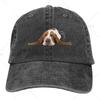 Jeanskappe, Basset Hound Dog Sleep Baseball-Dad-Kappe, verstellbar, klassisch gewaschen, 100 % Baumwolle, Sport für Unisex-Frauen