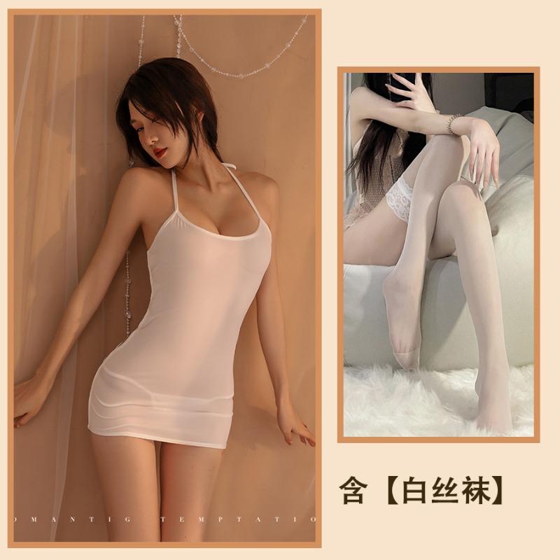 Sexy lingerie pajamas halter tight nightgown suspenders uniform seduction suit
