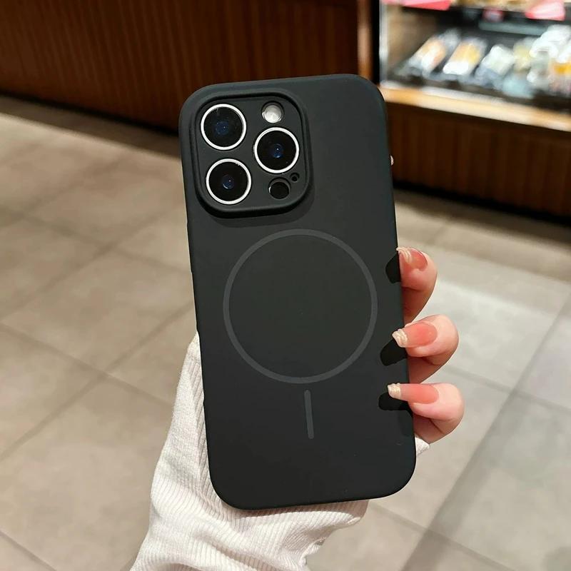 For  Liquid Silicone Phone Cases For For Iphone 17 16 1 14 13 12 Pro Max 16 Plus Air Case Magnetic Wireless Charging Cover