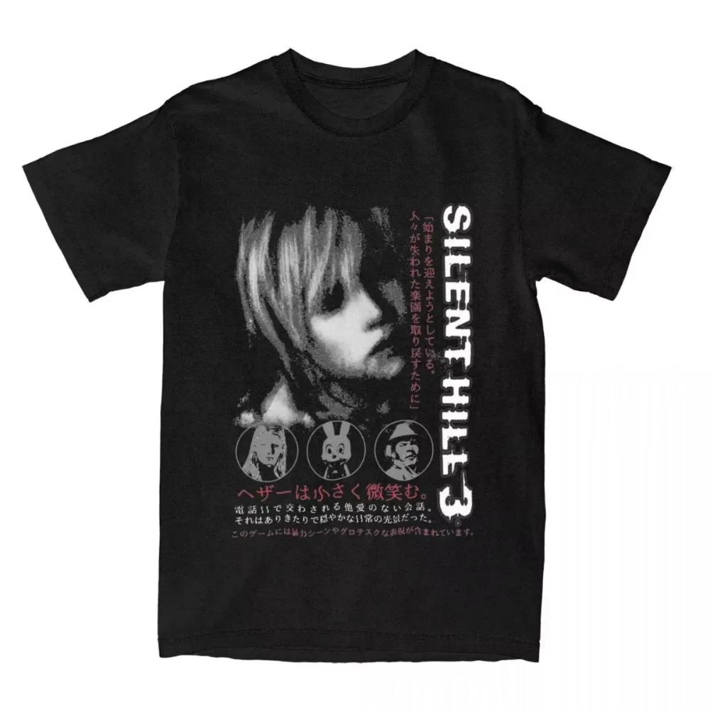 Classic Horror Movies Tshirt SilentHill and ResidentEvil Black Largesized Breathable Tshirt Summer Street Fashion Top S