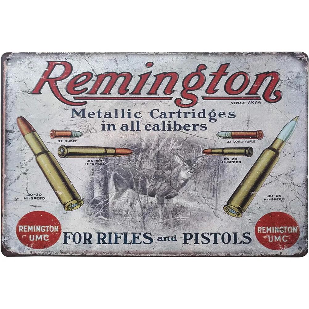 Metal Tin Signs Pistol Victory Wall Decoration Plaque Vintage Art Poster Iron Painting for Man Cave Home Cafe Garden Club Bar
