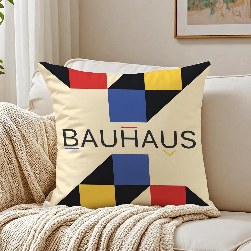 Abstract BBauhaus Geometry Cushion Cover Linen Pillowcase Soft for Sofa Bed Home Room Decor 30x30cm