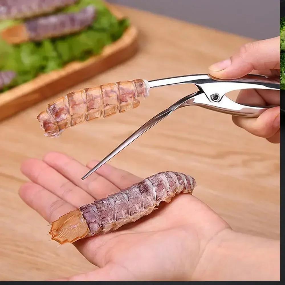 Stainless Steel Shrimp Peeler Prawn Deveiner Lobster Shell Remover for Effortless Seafood Preparation