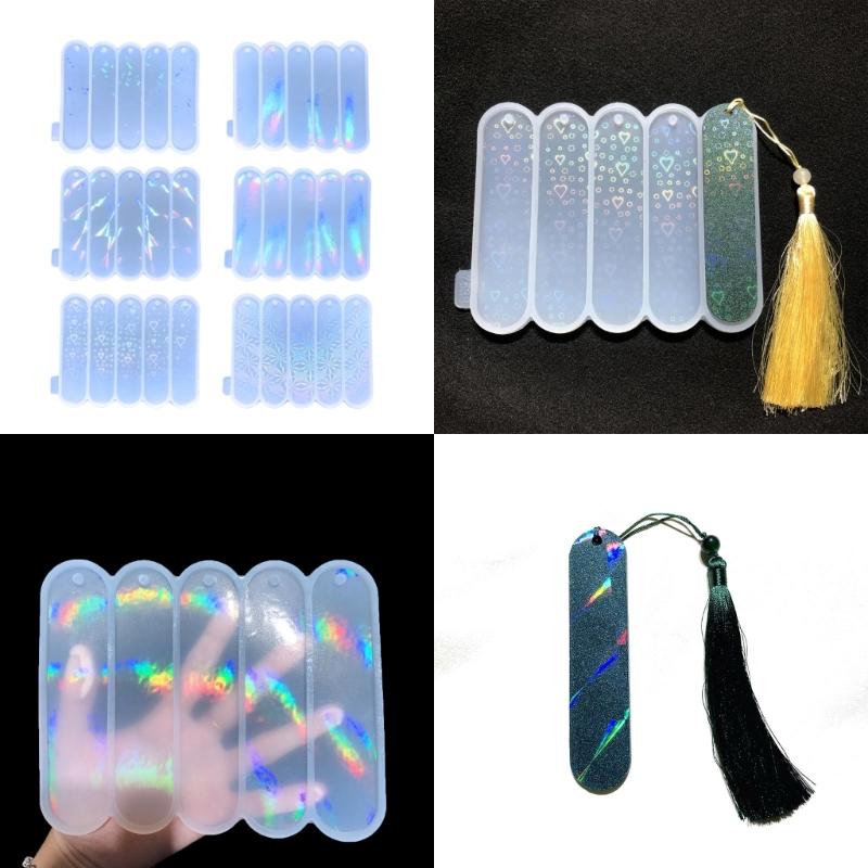 Marcadores Moldes de Resina Irregulares Holográficos Moldes de Resina Molde de Silicone para Marcadores para Artesanato DIY Moldes para Fazer Joias