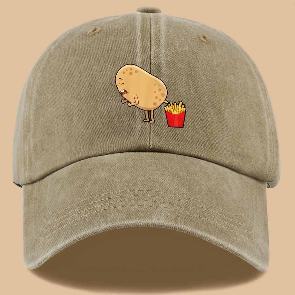 Humorous Potato Chip Printed Baseball Cap,outdoor Hat Suitable for Holiday Parties, Birthdays, Friends, Cartoon Design