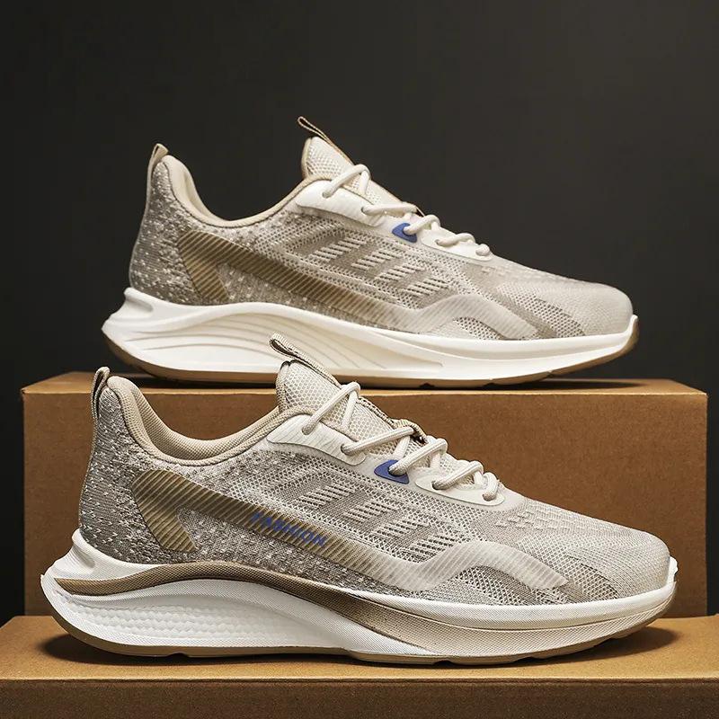 Sportovní ležérní boty Podzimní nové Fly pletené síťované Prodyšné Lehké Pánské boty Trendy Měkká podrážka Běžecké boty