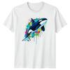 Orca Marine Animal Unisexs Tshirt Vibrant Splash Art