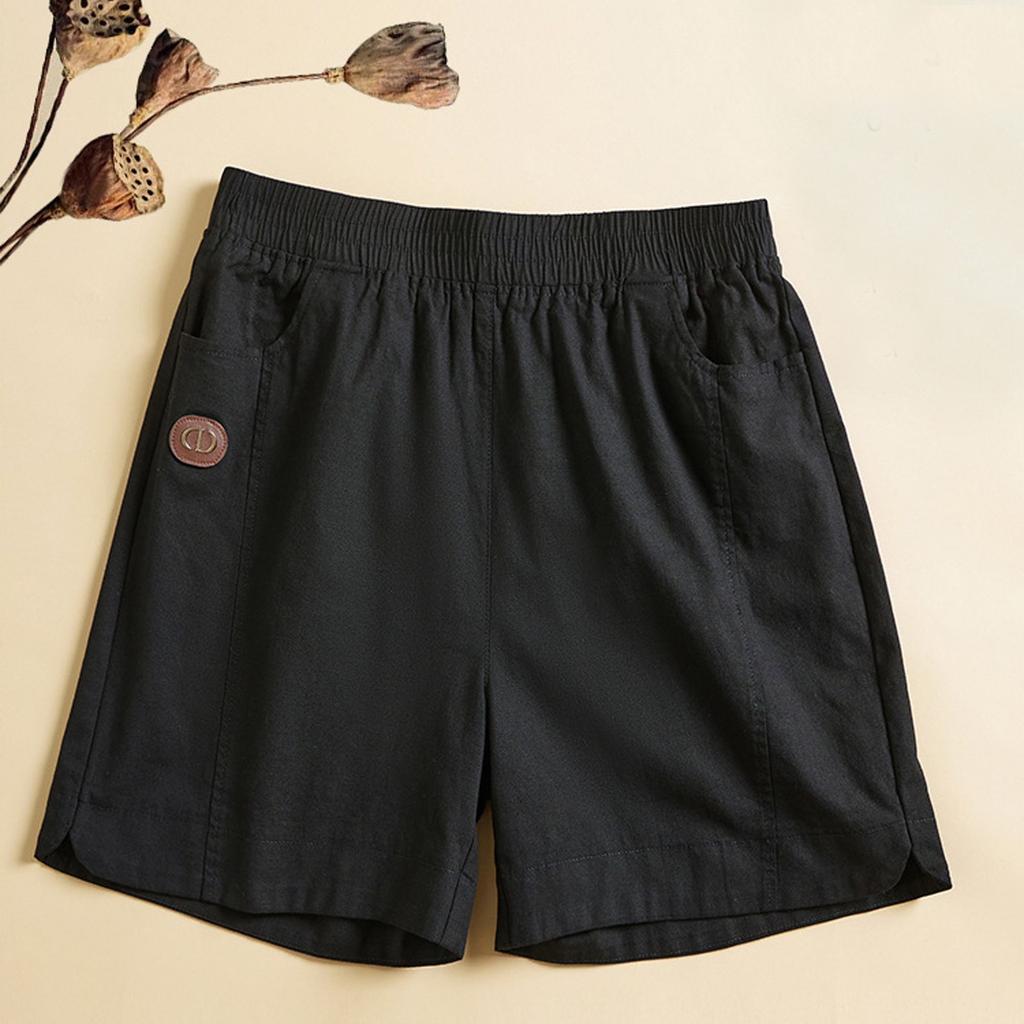 Damesshorts Hoge taille Trekkoord Knielange shorts Elastische comfortabele shorts met zakken