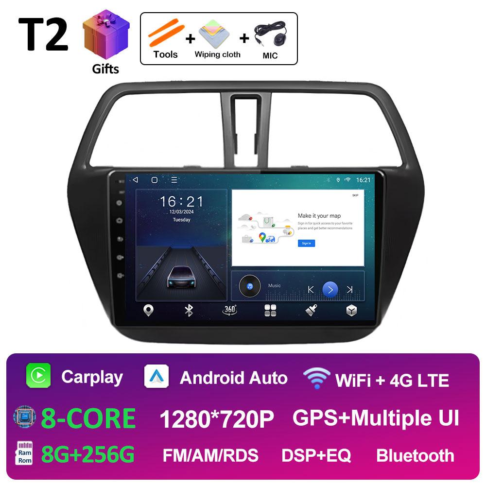 Smart System Android 14 For Suzuki SX4 S-Cross 2014 2015 2016 2017 Wireless Carplay Bluetooth QLED IPS Screen WIFI Auto Tools 4G