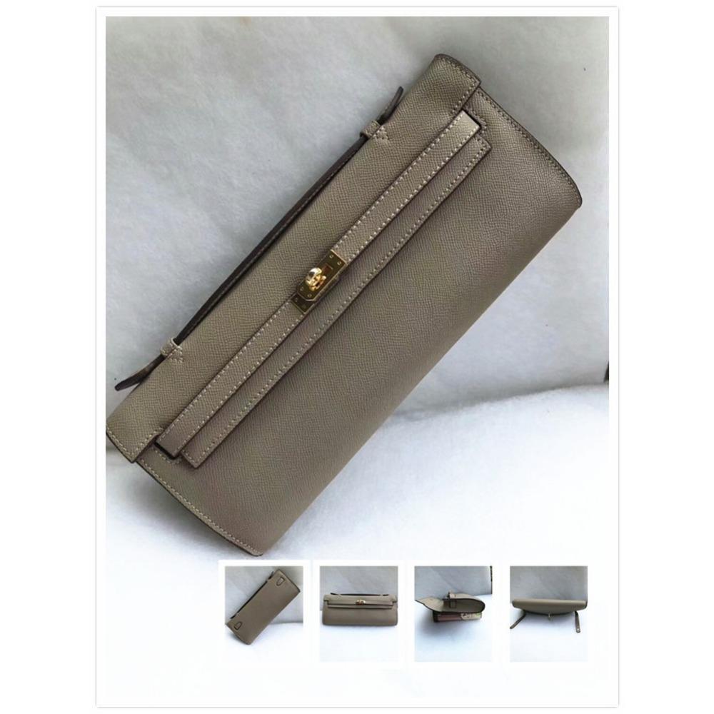 New KL Long Handbag Cowhide Women's Bag Fashion Temperament Bag Crocodile Pattern Palm Pattern Tide