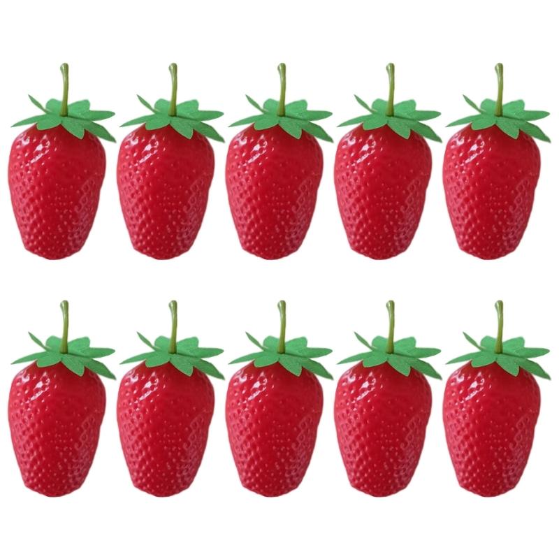 10 Pezzi Fragole Artificiali Realistiche Simulazioni Modello di Frutta Fragole Finte Oggetti di Scena per Esposizione Feste in Cucina Decorazioni per la Casa