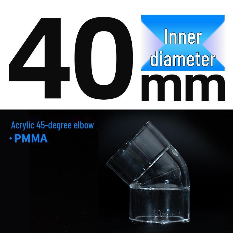 Akrylowy Kolanko 45° do Akwariów - Wysoka Przezroczystość