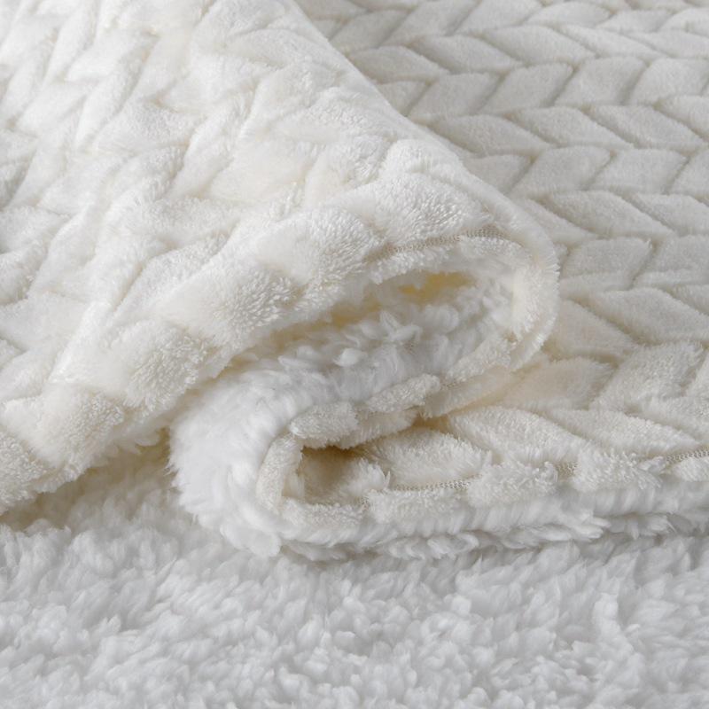 InStuff Double-Layer Lambskin Jacquard Velvet Flannel Blanket - Warm, Thick, Net Celebrity Blanket