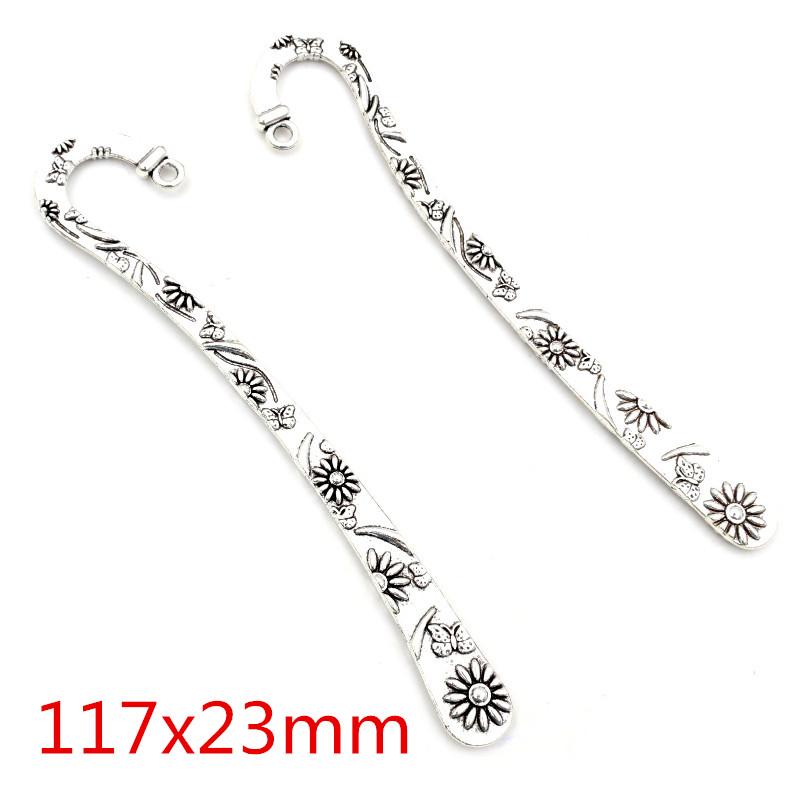 

5pcs Vintage Floral DIY Bookmark Charms Pendant Alloy Metal Jewelry Making Accessories Findings