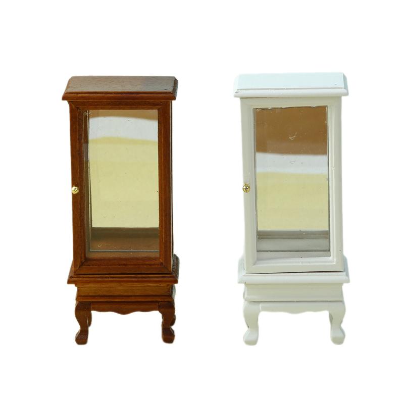 1/12 Dollhouse Simulation Glass Cabinet Cupboard Model Dollhouse Miniature Storage Cabinet Furniture Living Room Decor Toy