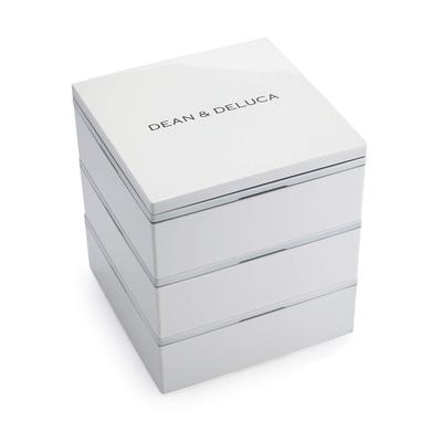 DEAN DELUCA Mittagessen für Picknicks und 15 cm hohe & dreistöckige Box, Klein, Weiß, Outdoor, 13,5 cm Lang, 13,5 cm Breit,