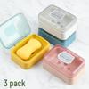 Compact Portable Soap Dish with Draining Flip Lid for Dorm and Home Bathrooms