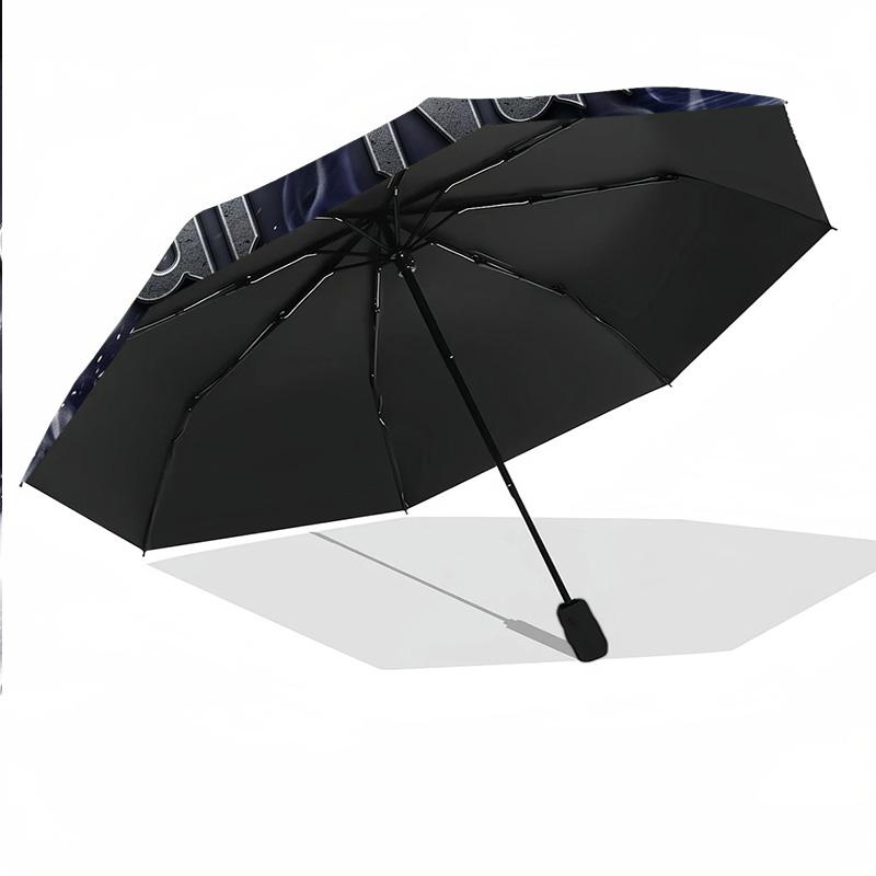 Korn Automatic 8‑ribs Umbrella, Custom Name Text Personalized Folding Umbrella Rain Sun Gift