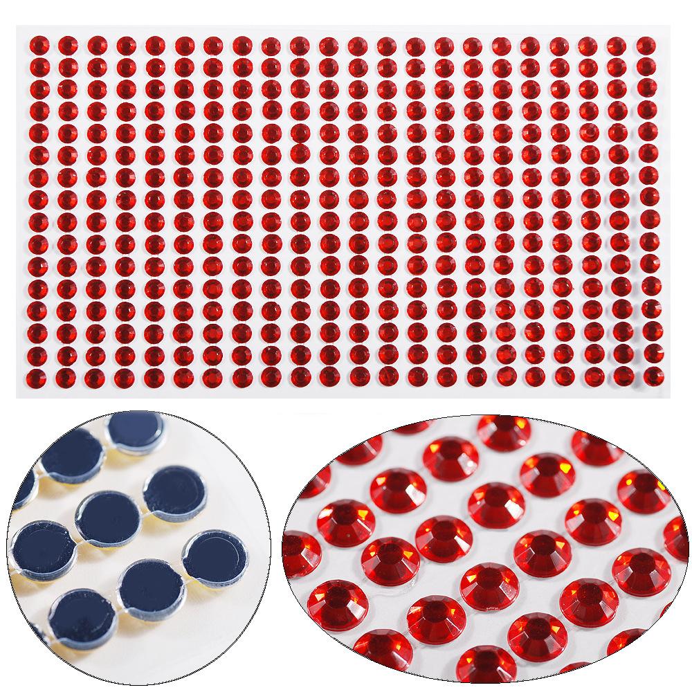 

1500 шт./компл., 3 мм, наклейка «сделай сам», художественные кристаллы, блестящие стразы, самоклеящиеся наклейки для украшения чехла для телефона YSXX красный