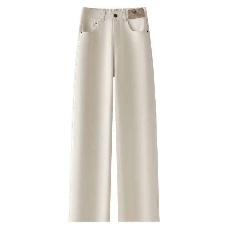

Off-White Narrow Straight-Leg Jeans - 2025 Women s Spring/Autumn Slimming Wide-Leg Pants for Pear-Shaped Bodies 3XL