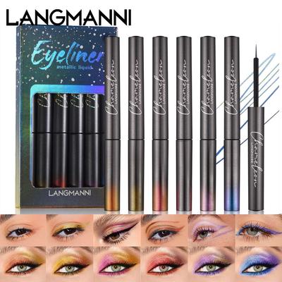 6 cores delineador com glitter de secagem rápida conjunto delineador com glitter pigmento de secagem rápida cor rica e brilhante