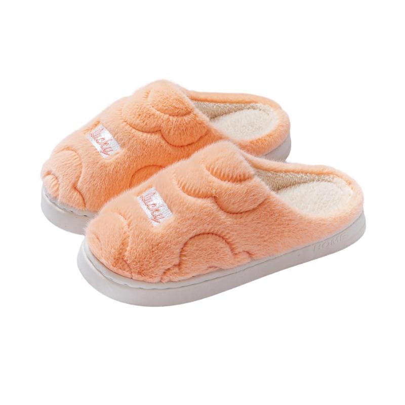 Warm couple plush thickened slippers coral fleece home hotel homestay home cotton slippers autumn and winter new