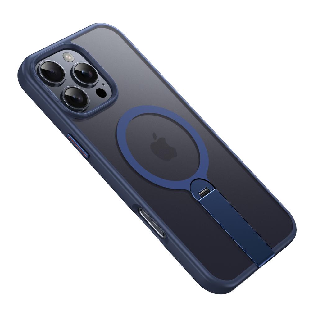 For iPhone 14 Pro Max Case Compatible with MagSafe Rotating Straight Kickstand TPU+PC Matte Phone Cover
