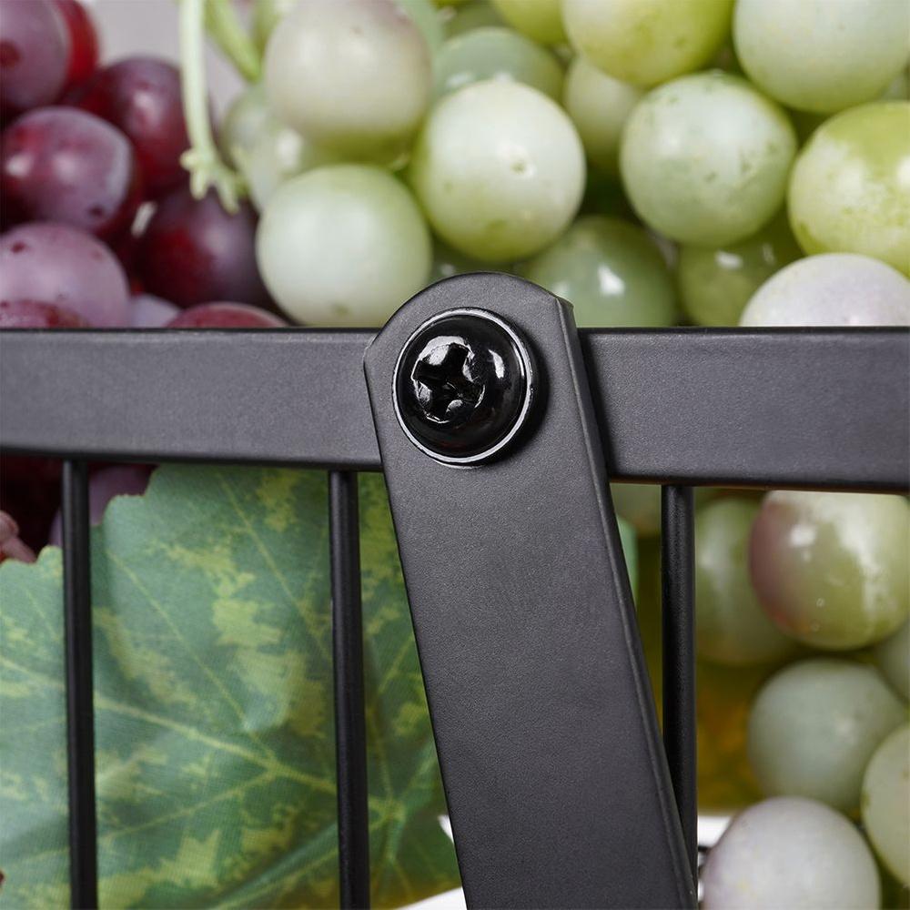 2-Tier Black Metal Fruit Basket 28x17.5x21cm