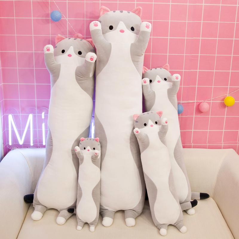 Cute Cat Plush Toy Throw Pillow Long Cat Doll Lazy Hug Sleeping Doll Girl