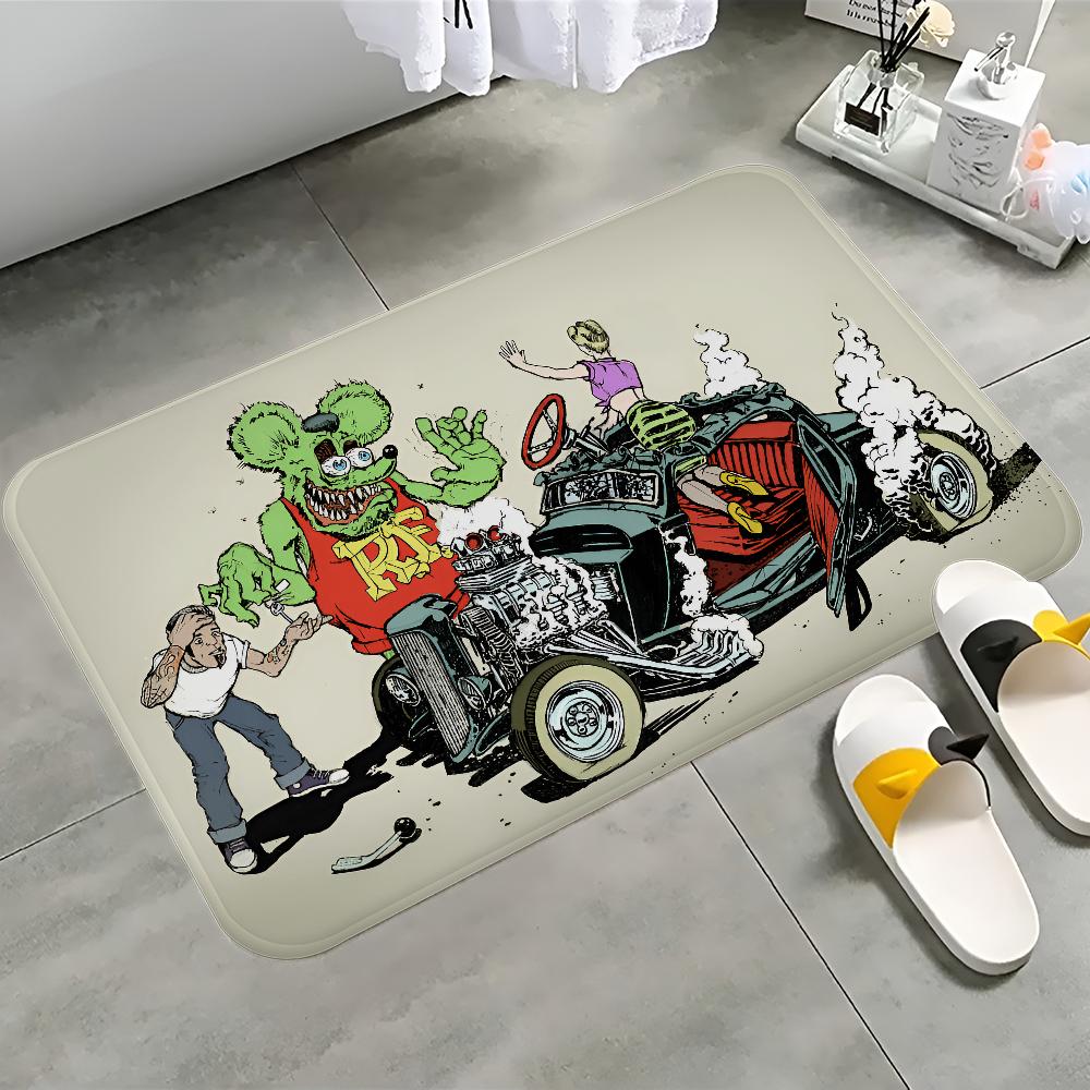 Fairy Tales of Rat Fink Cartoon Floor Mat Floor Mat Non-Slip Laundry Room Mat Laundry Decor Child Living Room Household Carpets