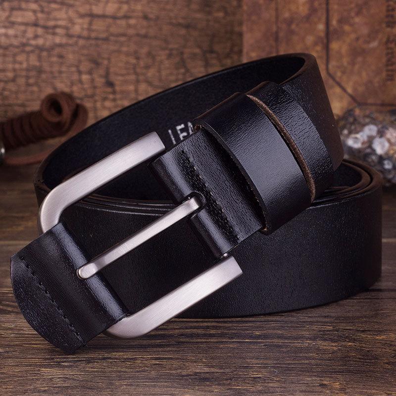 Men'S Belt Pure Cowhide Men'S Pin Buckle Leather Belt Belt Vintage Casual Pants Belt