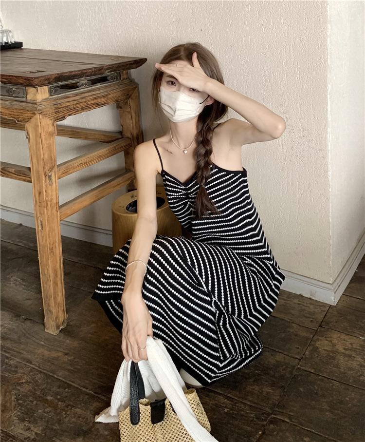 Stylish Sleeveless Striped Beach Dress - Summer Slim Fit for Women